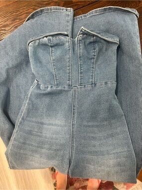 Denim Jean Jumpsuit Light Blue